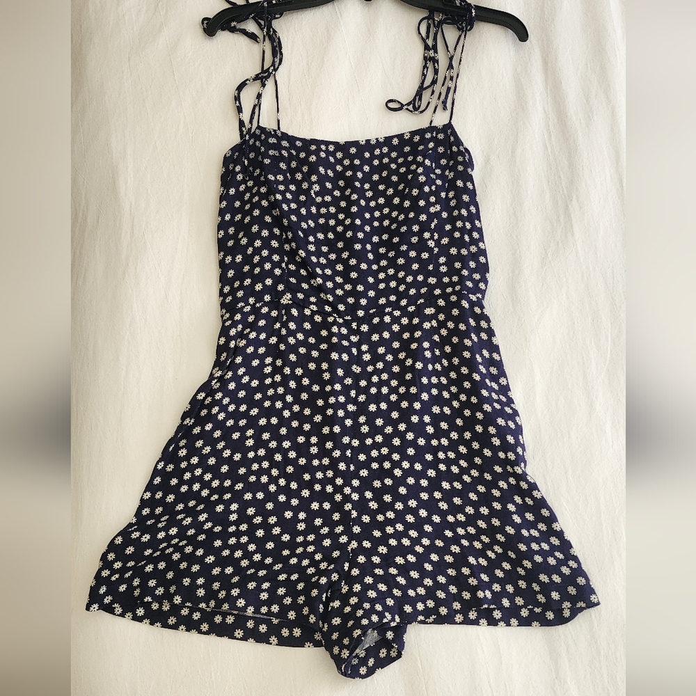 Reformation Navy and White Floral Dress